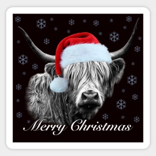 Festive Highland Cow Sticker